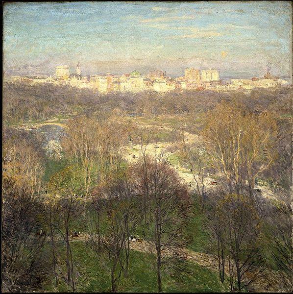 Willard Leroy Metcalf Early Spring Afternoon--Central Park oil painting picture